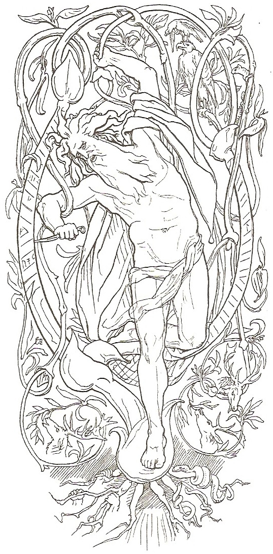 오딘의 자기 희생, Lorenz Frølich (c. 1895)